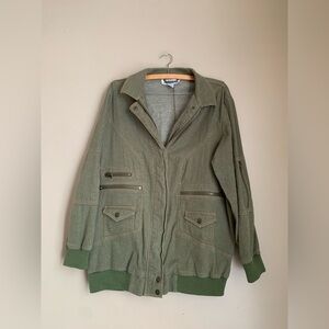 Denim 24/7 jean jacket zippers green moto vintage y2k 90’s
Spring coat